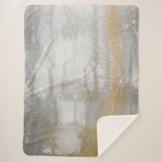 Misty Wilds Abstracte Waterverf Print Sherpa Deken (Voorkant)