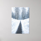 Misty Winter Forest Path Canvas Afdruk (Voorkant)