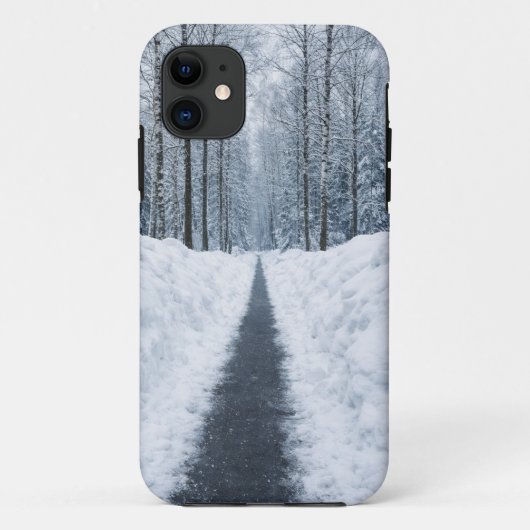 Misty Winter Forest Path Winter Landscape Case-Mate iPhone Case (Achterkant)