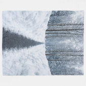 Misty Winter Forest Path Winter Landscape Fleece Deken (Voorkant (Horizontaal))