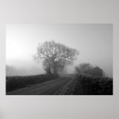 Misty Winter Morning: Cheshire, Engeland Poster (Voorkant)