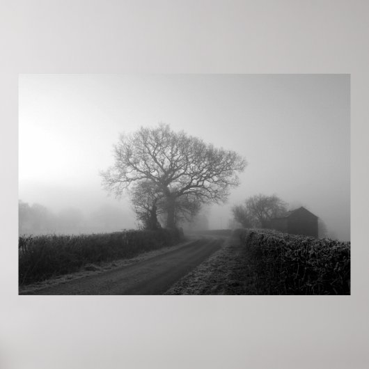 Misty Winter Morning: Cheshire, Engeland Poster (Voorkant)