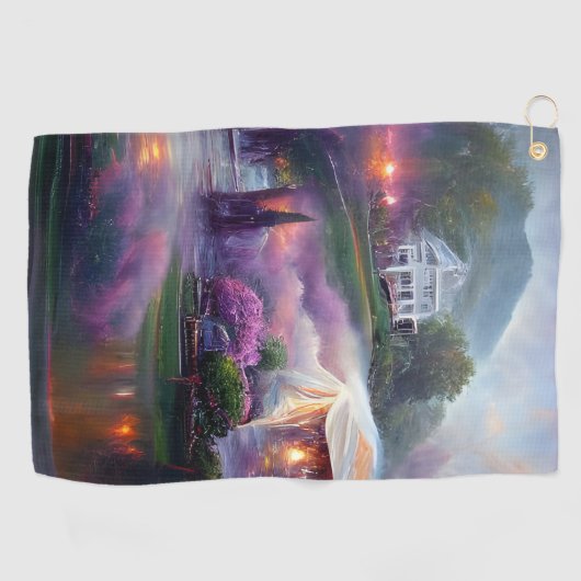 Misty Wisteria House in the Hill Golfhanddoek (Horizontaal)