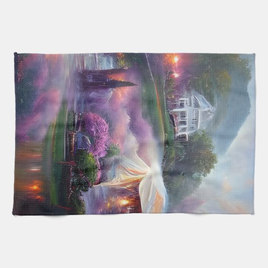 Misty Wisteria House in the Hill Theedoek (Horizontaal)