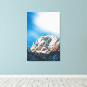 Misty wolken over de bergen canvas afdruk (Insitu (Houten vloer))