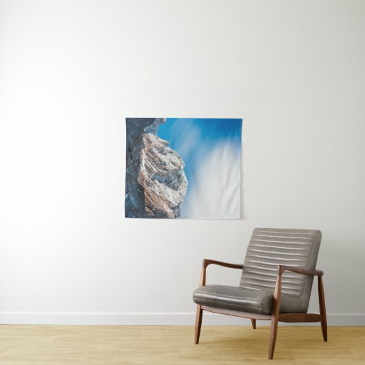 Misty wolken over de bergen wandkleed (In Situ (horizontaal))