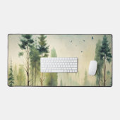 Misty Woodland Evergreen Forest Bureaumat (Keyboard & Muis)