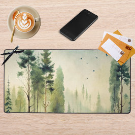 Misty Woodland Evergreen Forest Bureaumat