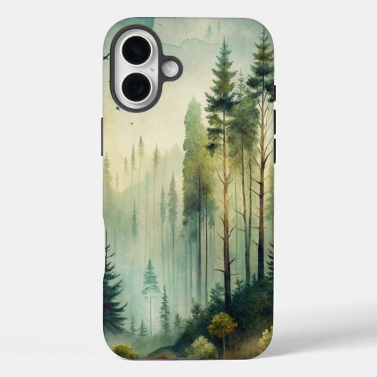 Misty Woodland Evergreen Forest Case-Mate iPhone Case (Achterkant)