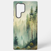 Misty Woodland Evergreen Forest Samsung Galaxy Hoesje (Achterkant)