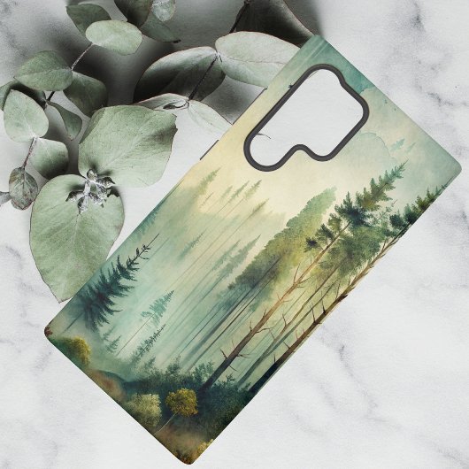 Misty Woodland Evergreen Forest Samsung Galaxy Hoesje