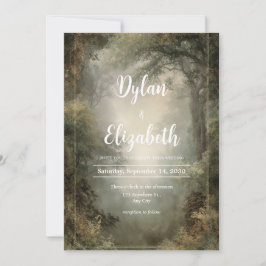 Misty Woodland Glade Wedding Kaart