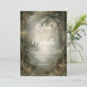 Misty Woodland Glade Wedding Kaart (Staand voorkant)