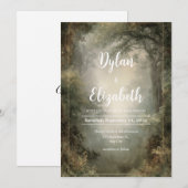 Misty Woodland Glade Wedding Kaart (Voorkant / Achterkant)