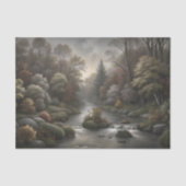 Misty Woodland River Cascade Decoupage Tissuepapier (Voorkant)