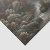 Misty Woodland River Cascade Decoupage Tissuepapier (Detail)