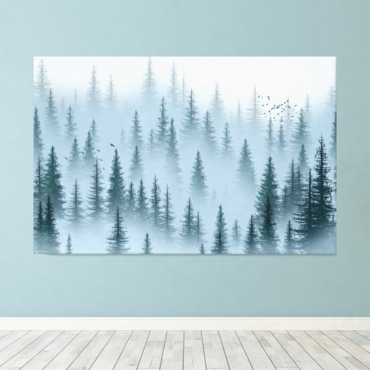 Misty Woods Canvas Afdruk (Insitu (Houten vloer))