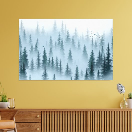 Misty Woods Canvas Afdruk (Insitu (Woonkamer))