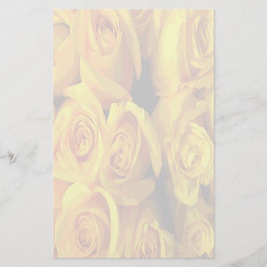 Misty Yellow Roses Briefpapier (Voorkant)