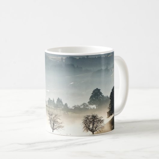 Misty Zwitserland Landschap Koffiemok (Voorkant rechts)