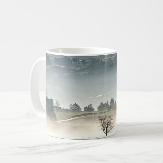 Misty Zwitserland Landschap Koffiemok (Voorkant links)