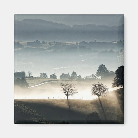 Misty Zwitserland Landschap Magneet (Voorkant)