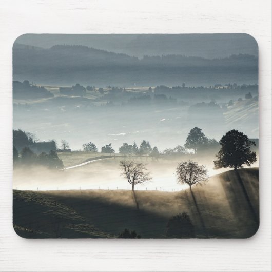 Misty Zwitserland Landschap Muismat (Voorkant)