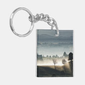 Misty Zwitserland Landschap Sleutelhanger (Voorkant Links)