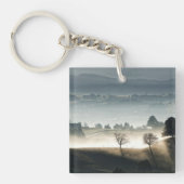 Misty Zwitserland Landschap Sleutelhanger (Voorkant)