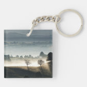 Misty Zwitserland Landschap Sleutelhanger (Achterkant)