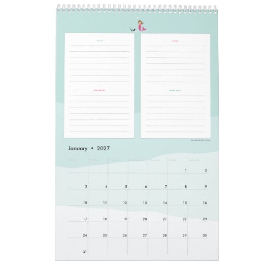 Mistyqe mermaid Planner Kalender (Jan 2027)