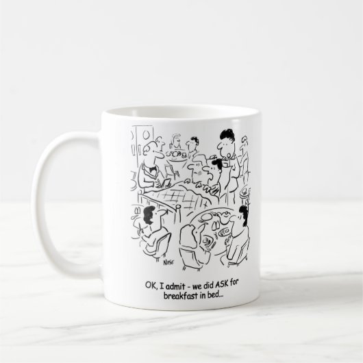 Misverstand over ontbijt in bed koffiemok (Links)