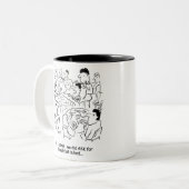 Misverstand over ontbijt in bed tweekleurige koffiemok (Voorkant links)