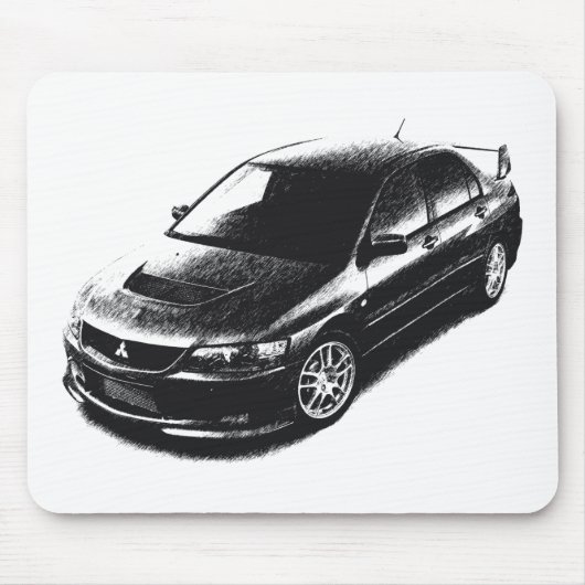 Mit Lancer Evo IX gestremd Muismat (Voorkant)