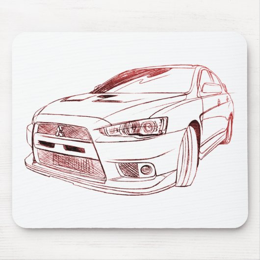 Mit Lancer Evo X 2008 Muismat (Voorkant)