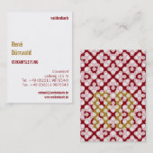 Mit Monogram Hochformat Visitekaartje (Voorkant / Achterkant)