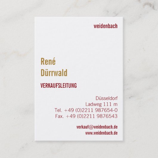 Mit Monogram Hochformat Visitekaartje (Voorkant)