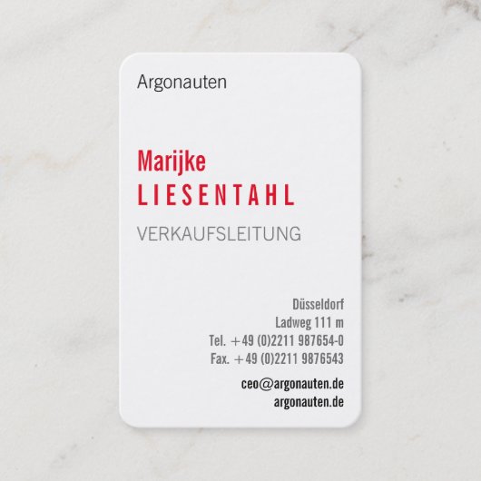 Mit Monogram Hochformat Visitenkarte Visitekaartje (Voorkant)