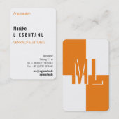 Mit Monogram Hochformat Visitenkarte Visitekaartje (Voorkant / Achterkant)