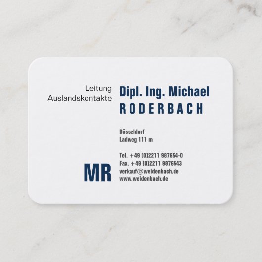 Mit Monogram Visitekaartje (Voorkant)