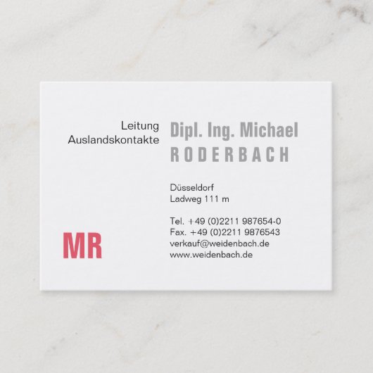 Mit Monogram Visitekaartje (Voorkant)