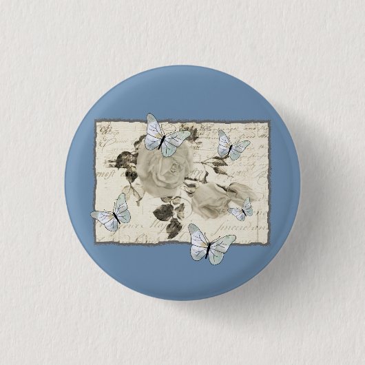 mit Schmetterlingen Ronde Button 3,2 Cm (Voorkant)