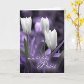 Mit Sympathie German Language Sympathie WhiteTulip Kaart (Gele Bloem)