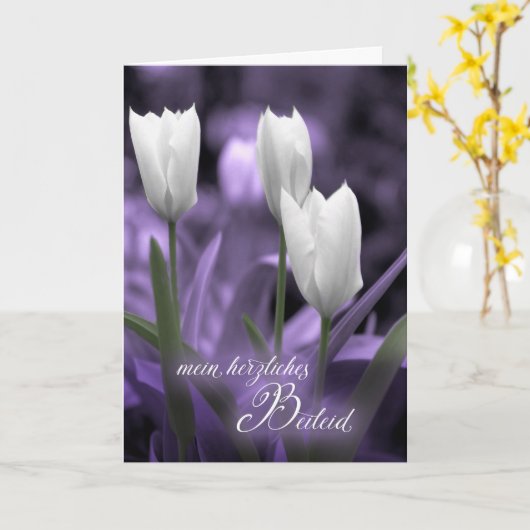 Mit Sympathie German Language Sympathie WhiteTulip Kaart (Gele Bloem)