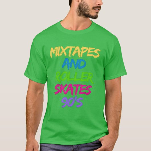 Mitape en rollerschaatsen 90s jongen t-shirt (Voorkant)