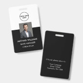 Mitarbeiter Foto-ID Ausweis Badge (Front & Back)