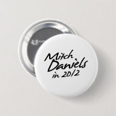 MITCH DANIELS 2012-autograaf Ronde Button 5,7 Cm (Voorkant /achterkant)