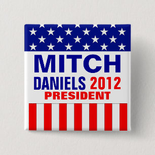Mitch Daniels 2012 Vierkante Button 5,1 Cm