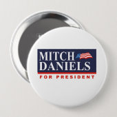 MITCH DANIELS VOOR PRESIDENT (Banner) Ronde Button 4,0 Cm (Voorkant /achterkant)