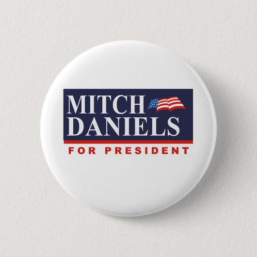 MITCH DANIELS VOOR PRESIDENT (Banner) Ronde Button 5,7 Cm (Voorkant)